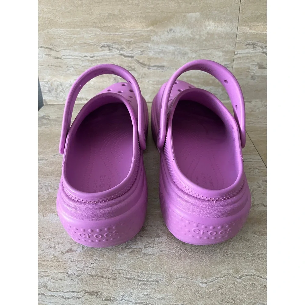Crocs Classic Crush Clog Men 9 Women 11 Purple Platform Comfort Shoes Excellent